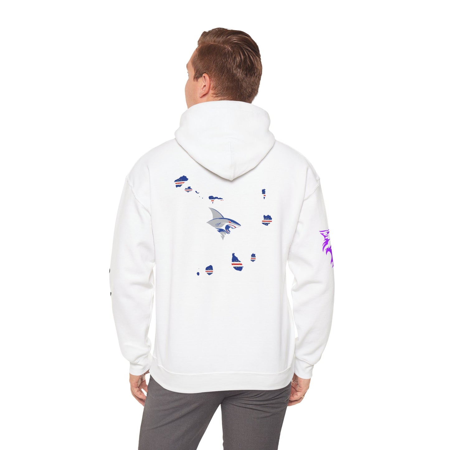 Cabo Verde Wildlife Hoodie - Unisex Heavy Blend™ Sweatshirt with Wolf & Map Designs