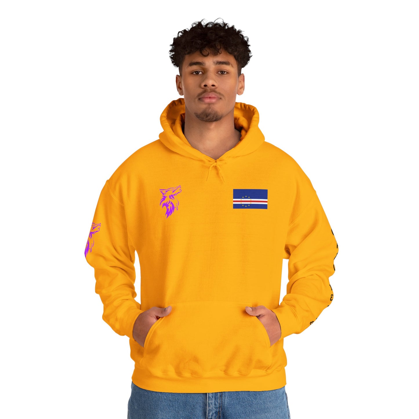 Cabo Verde Wildlife Hoodie - Unisex Heavy Blend™ Sweatshirt with Wolf & Map Designs
