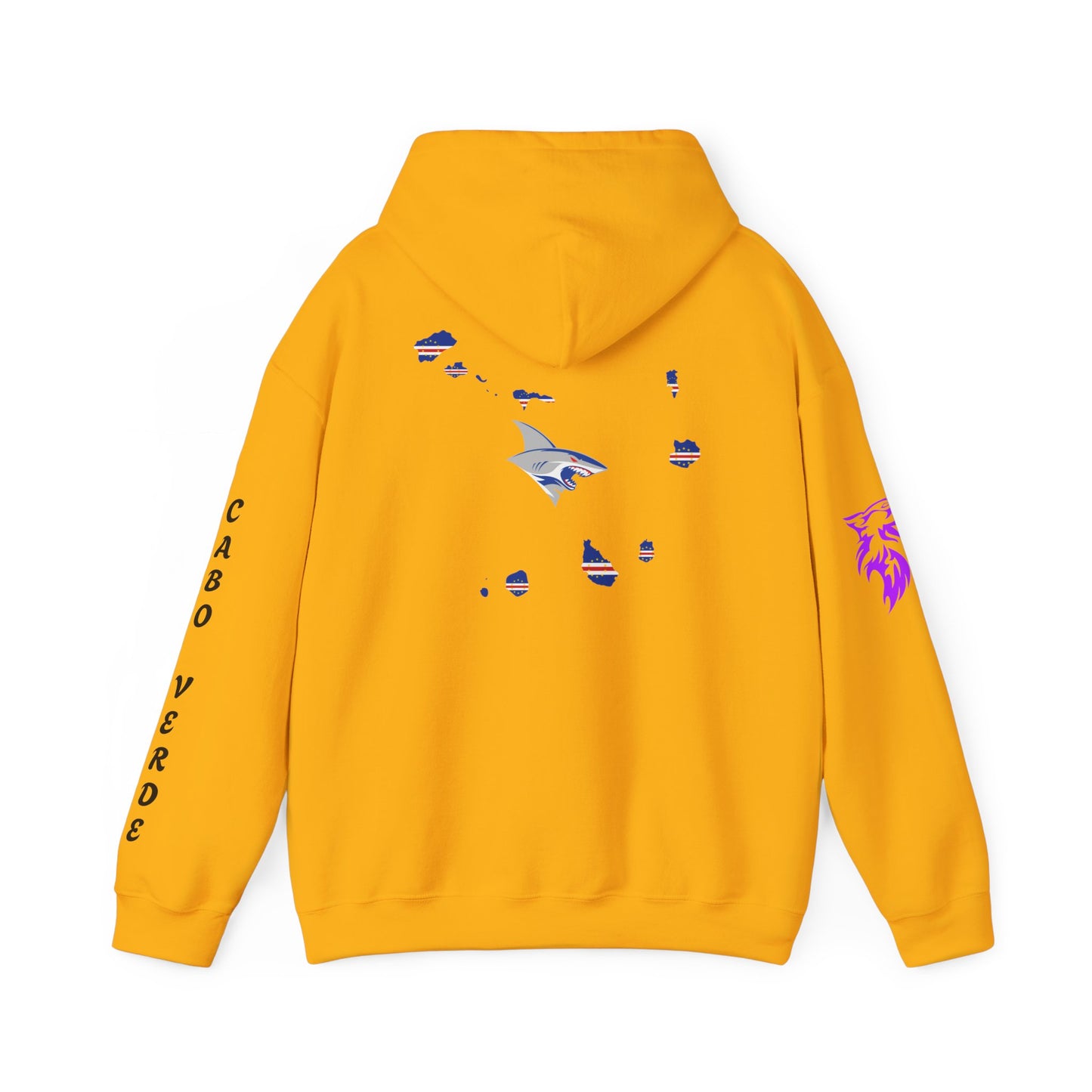 Cabo Verde Wildlife Hoodie - Unisex Heavy Blend™ Sweatshirt with Wolf & Map Designs