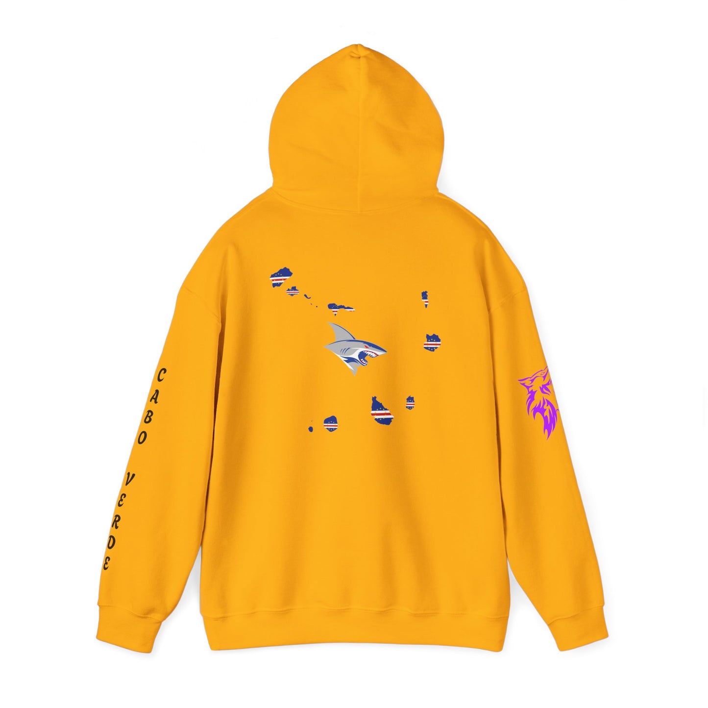 Cabo Verde Wildlife Hoodie - Unisex Heavy Blend™ Sweatshirt with Wolf & Map Designs