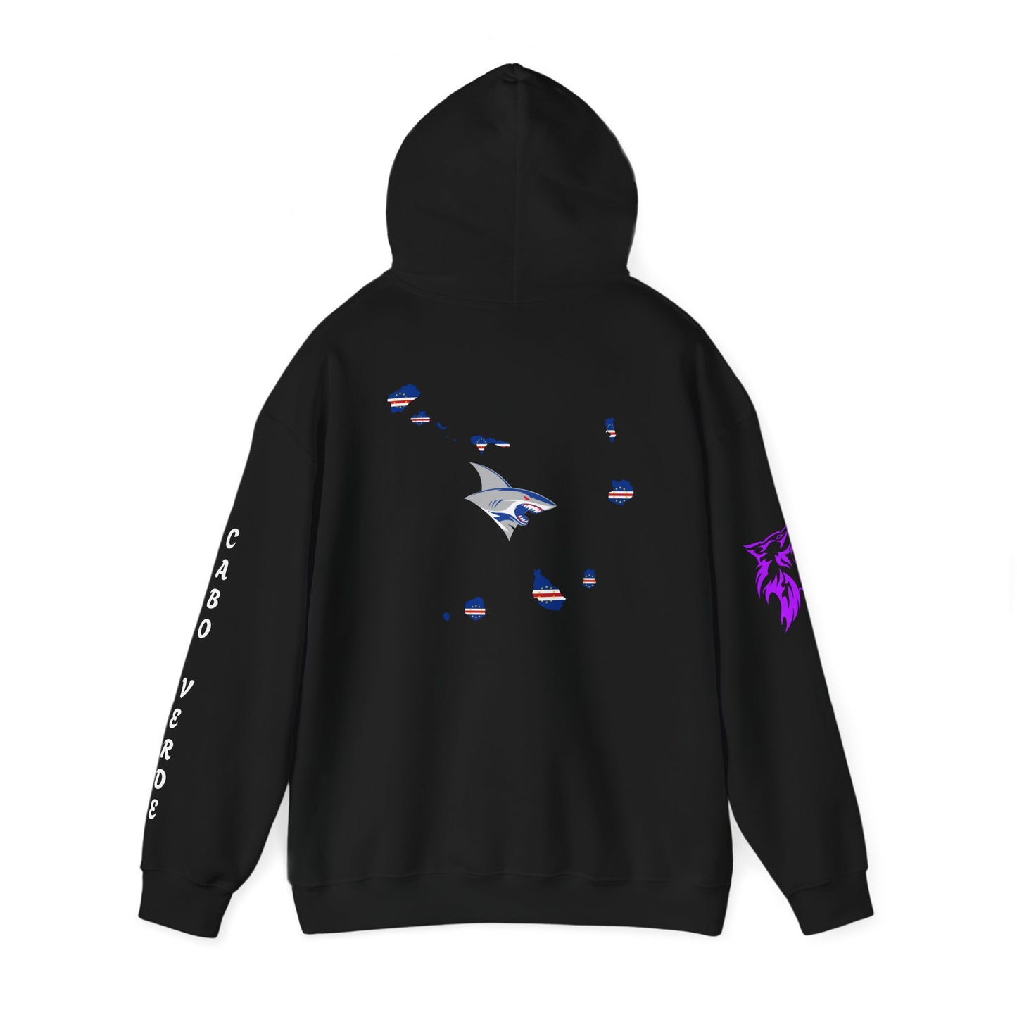 Cabo Verde Wildlife Hoodie - Unisex Heavy Blend™ Sweatshirt with Wolf & Map Designs