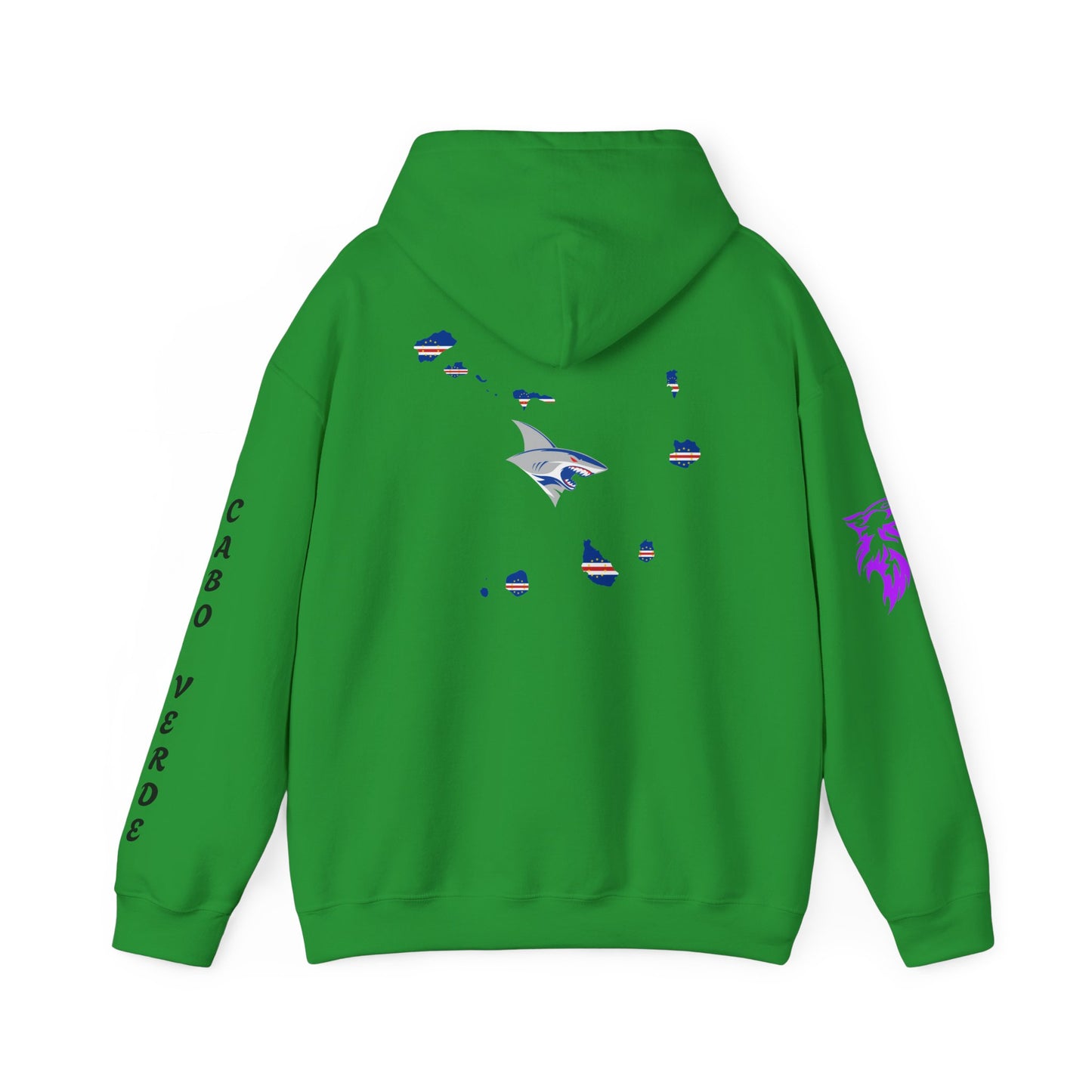 Cabo Verde Wildlife Hoodie - Unisex Heavy Blend™ Sweatshirt with Wolf & Map Designs