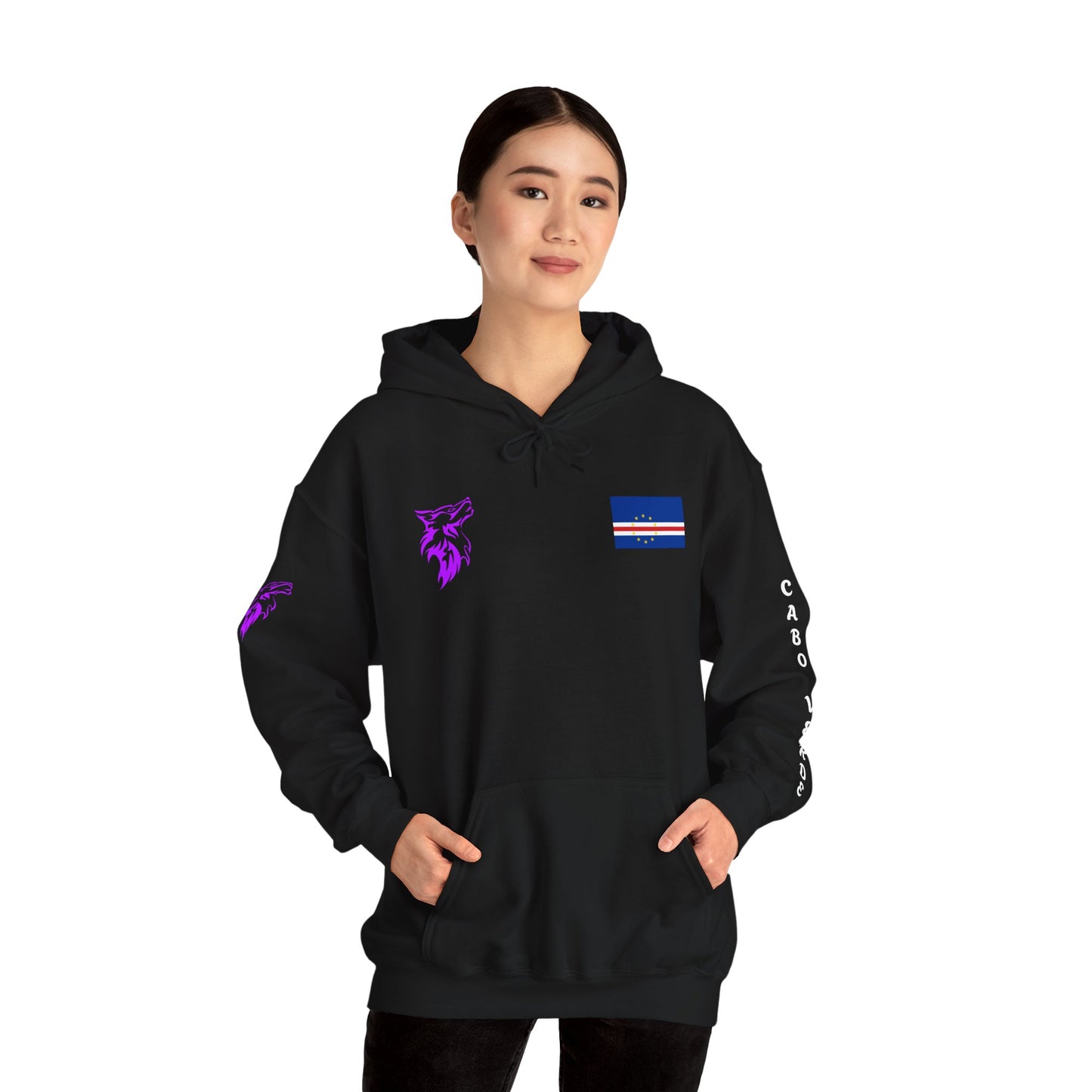 Cabo Verde Wildlife Hoodie - Unisex Heavy Blend™ Sweatshirt with Wolf & Map Designs