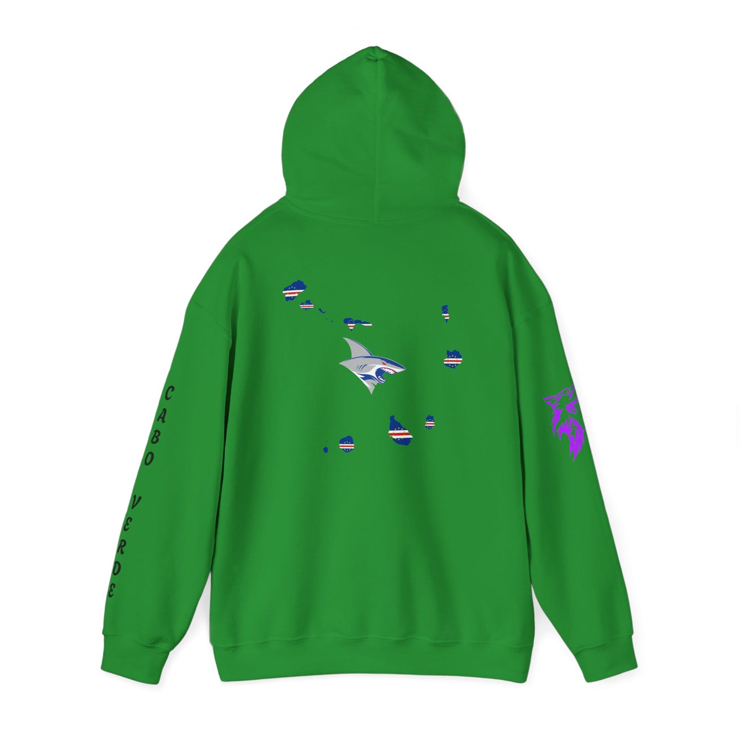 Cabo Verde Wildlife Hoodie - Unisex Heavy Blend™ Sweatshirt with Wolf & Map Designs